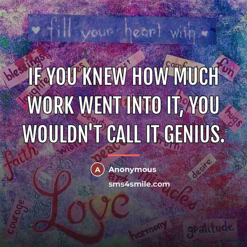 “If you knew how much work went into it, you…” quote by Anonymous
