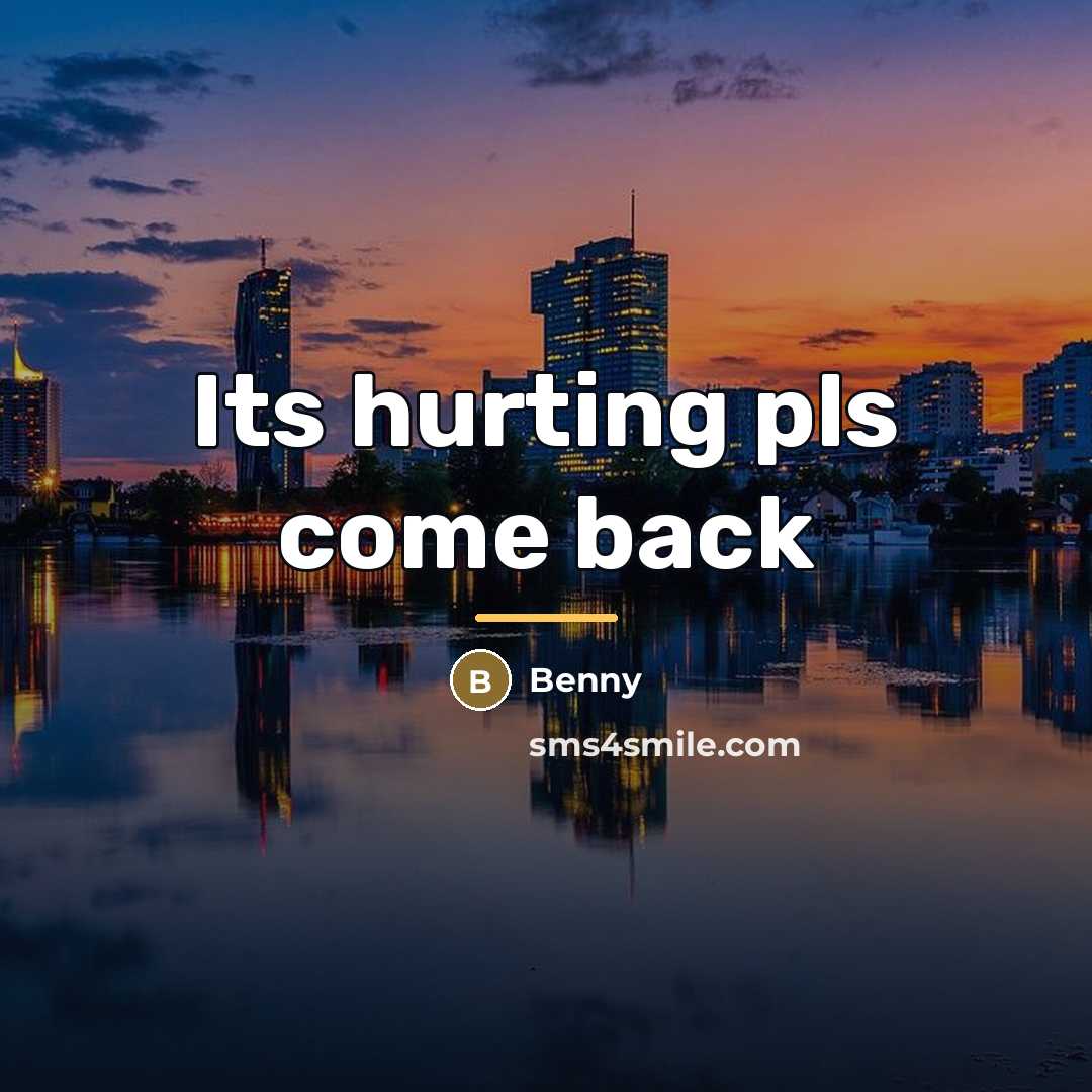 “Its hurting pls come back…” quote by Benny