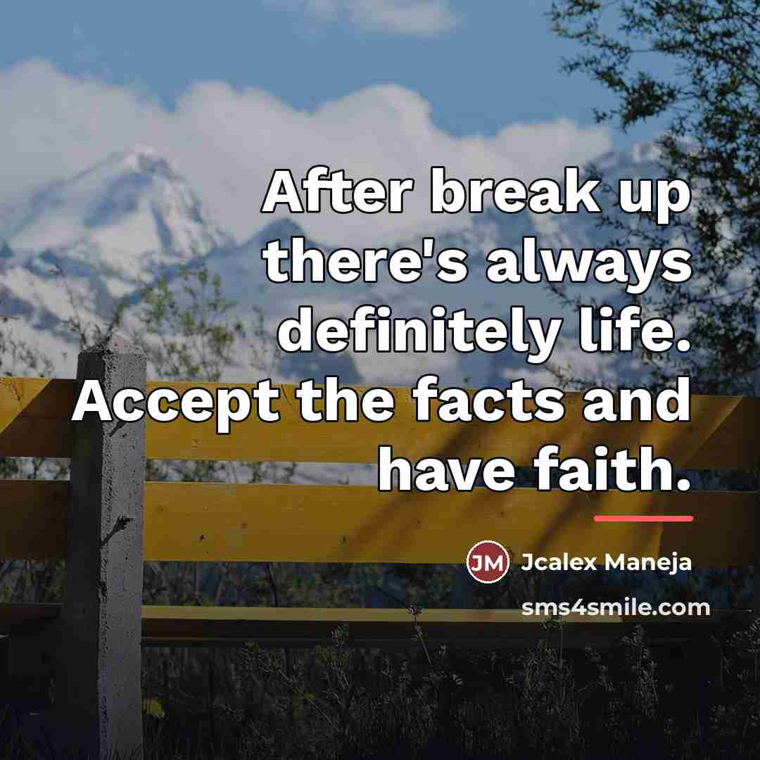 “After break up there's always definitely life. Accept the facts…” quote by Jcalex Maneja