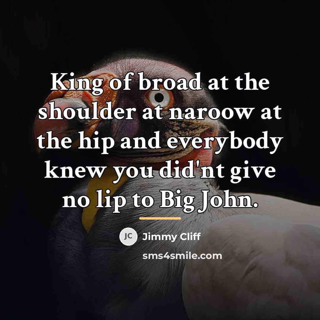 “King of broad at the shoulder at naroow at the…” quote by Jimmy Cliff