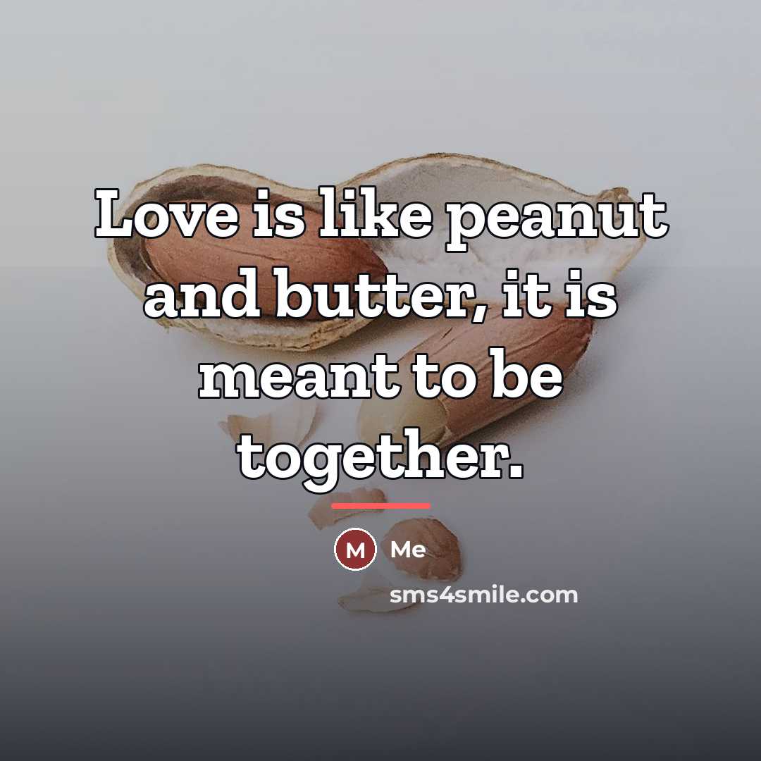 “Love is like peanut and butter, it is meant to…” quote by Me