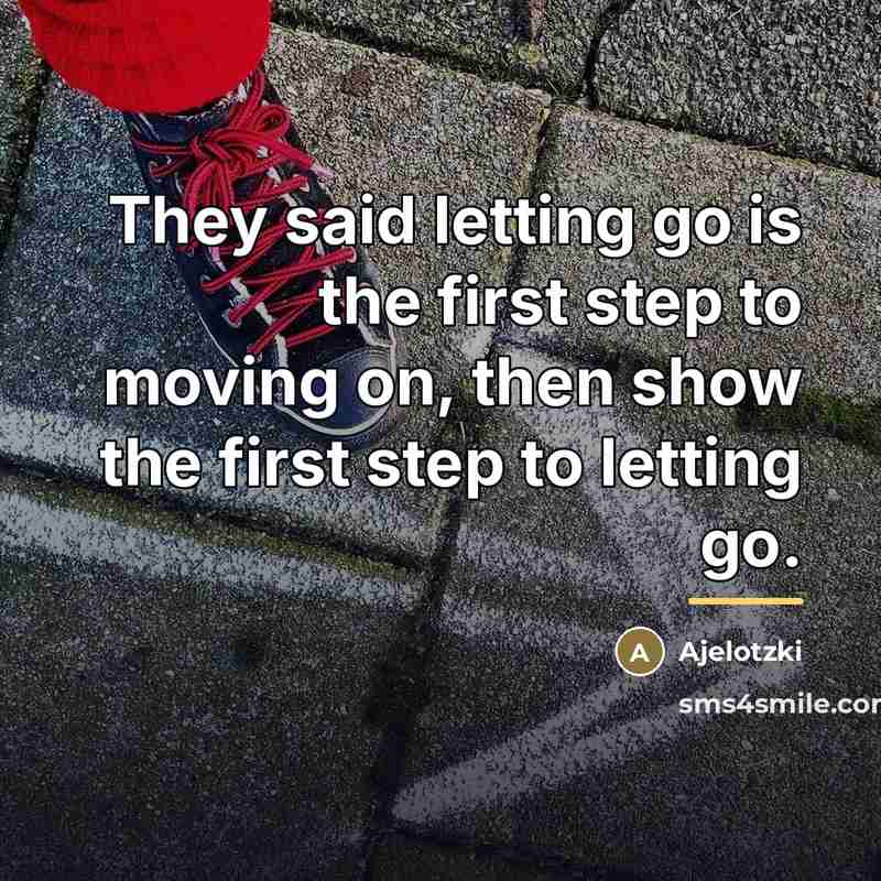 “They said letting go is the first step to moving…” quote by Ajelotzki