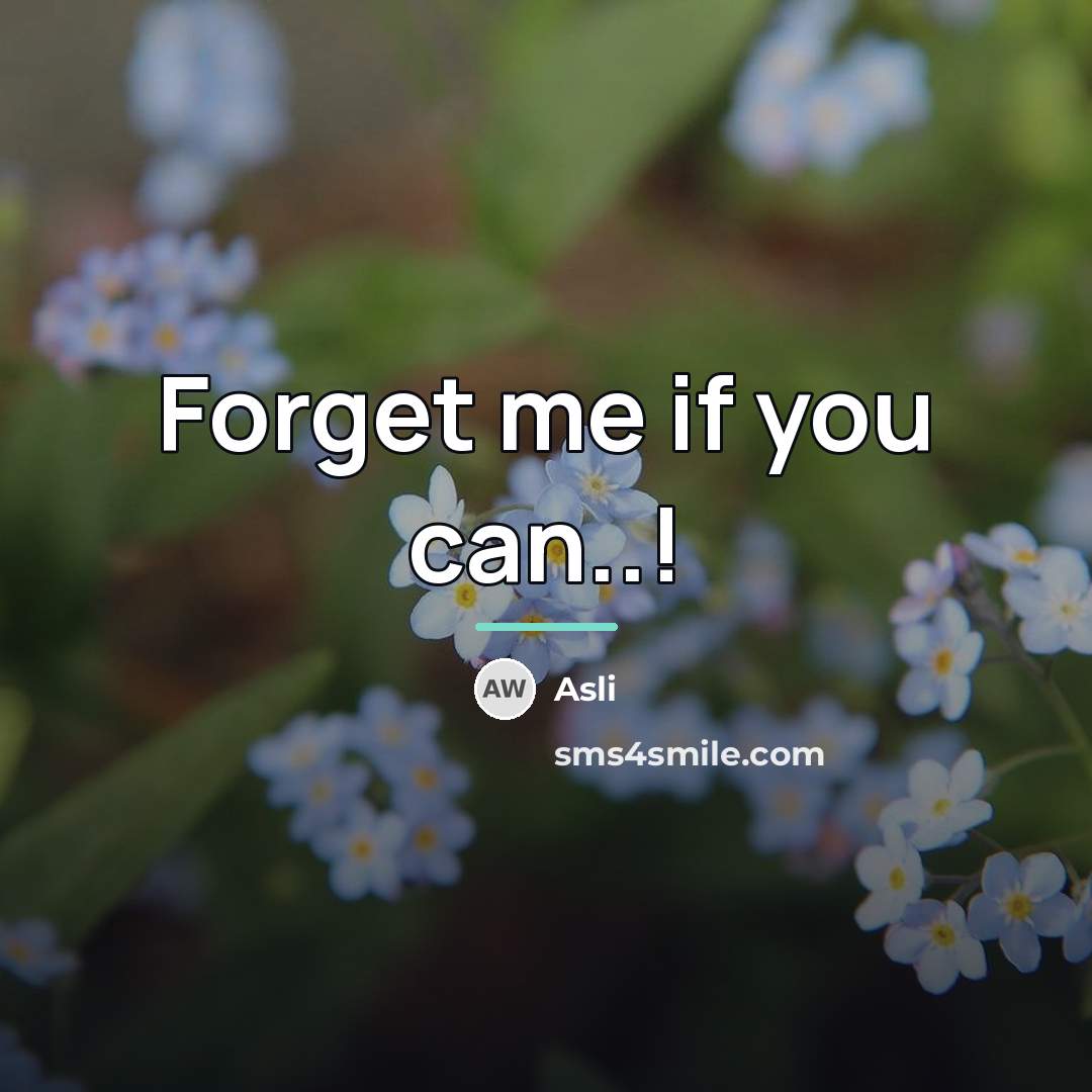“Forget me if you can..!…” quote by Asli
