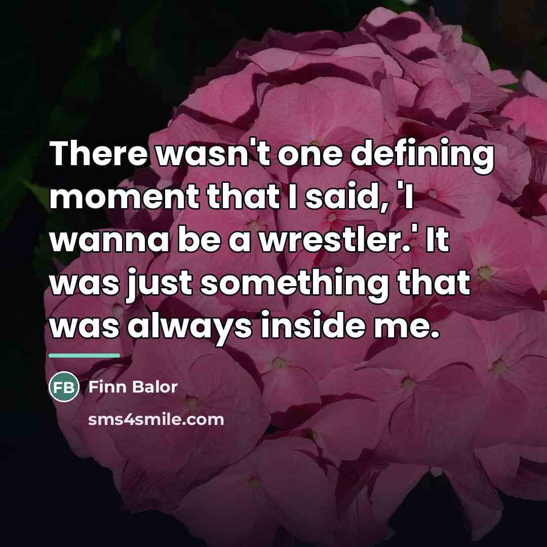 “There wasn't one defining moment that I said, 'I wanna…” quote by Finn Balor