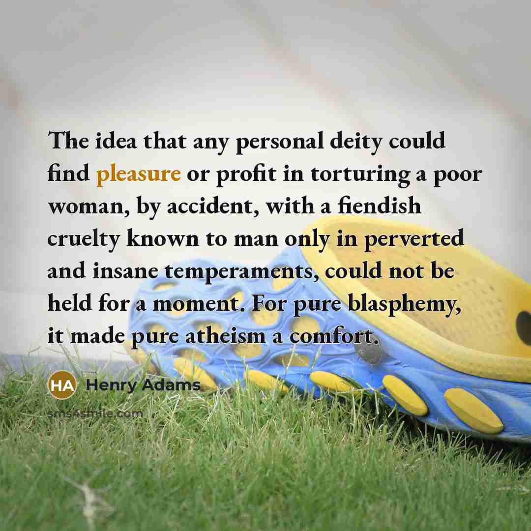 “The idea that any personal deity could find pleasure or…” quote by Henry Adams