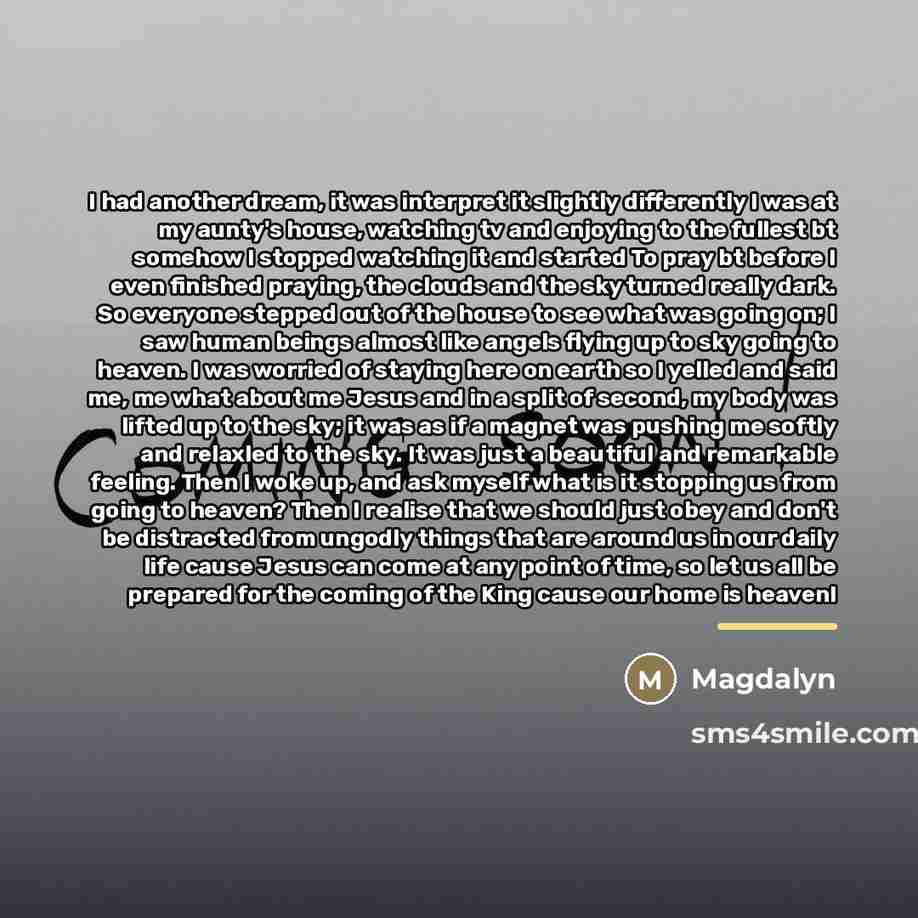 “I had another dream, it was interpret it slightly differently…” quote by Magdalyn