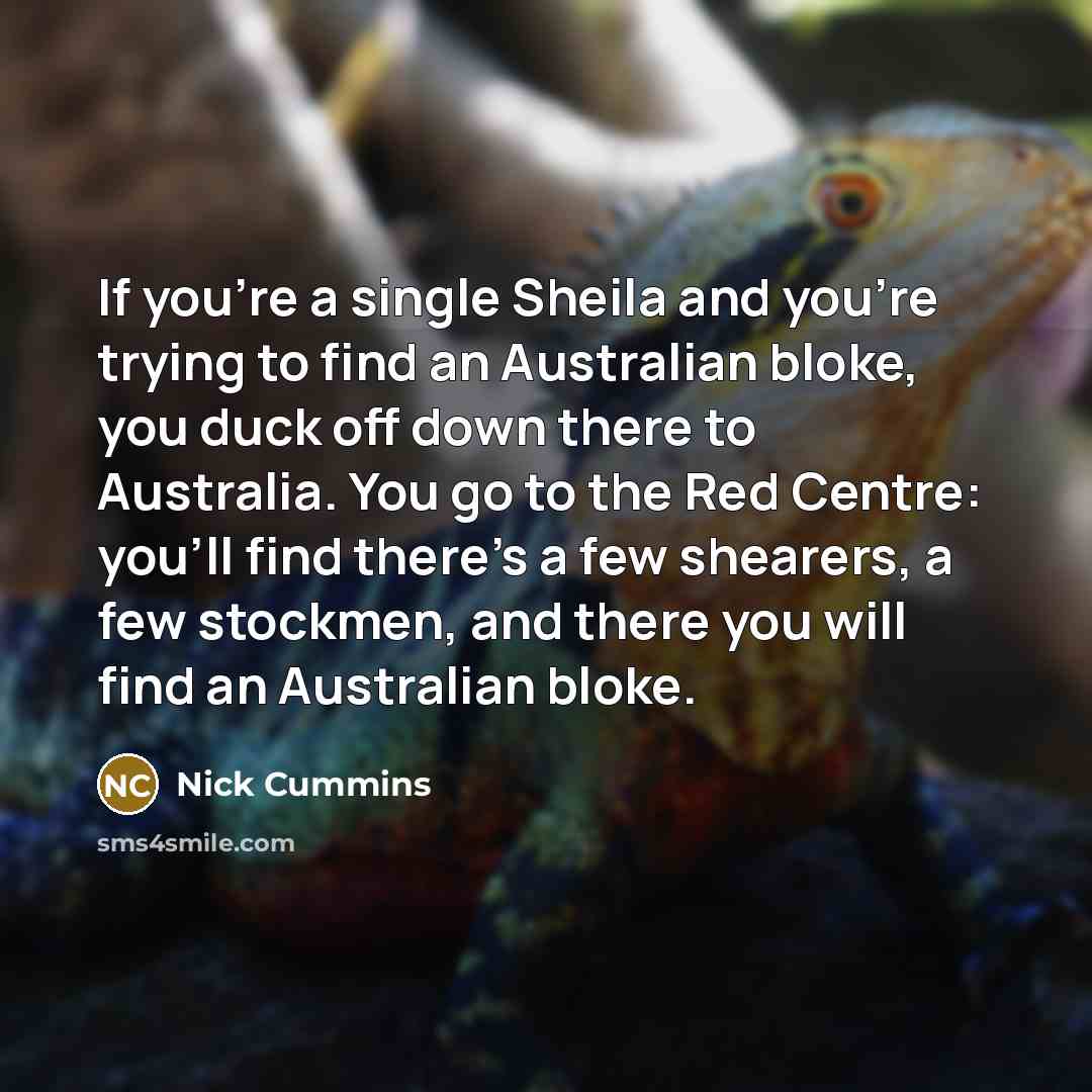 “If you're a single Sheila and you're trying to find…” quote by Nick Cummins