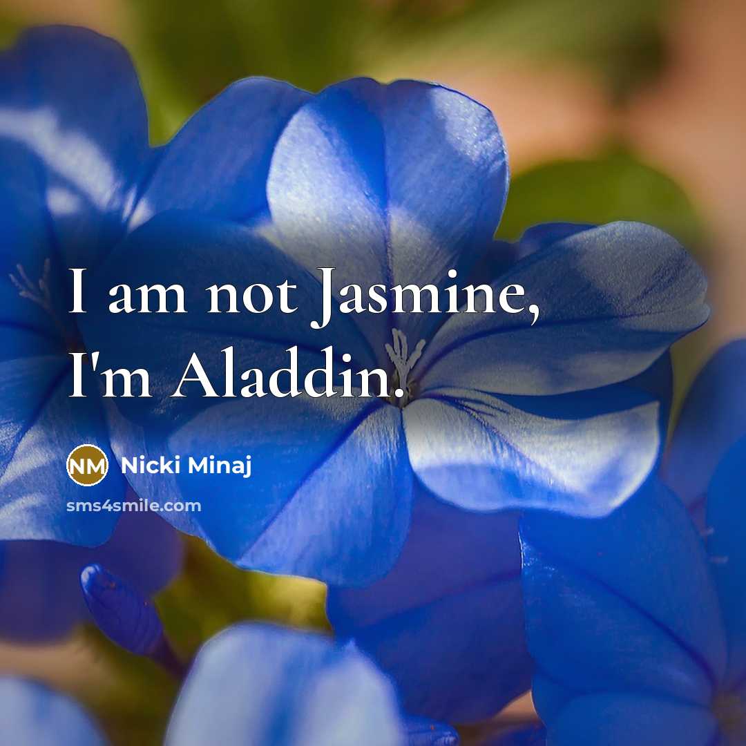“I am not Jasmine, I'm Aladdin.” quote by Nicki Minaj