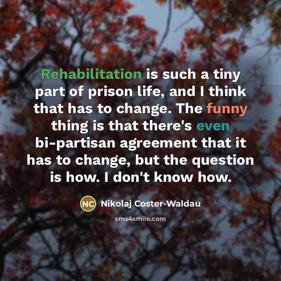“Rehabilitation is such a tiny part of prison life, and…” quote by Nikolaj Coster-Waldau