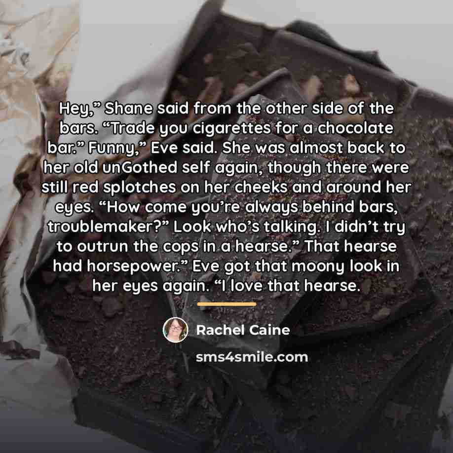 “Hey,” Shane said from the other side of the bars.…” quote by Rachel Caine