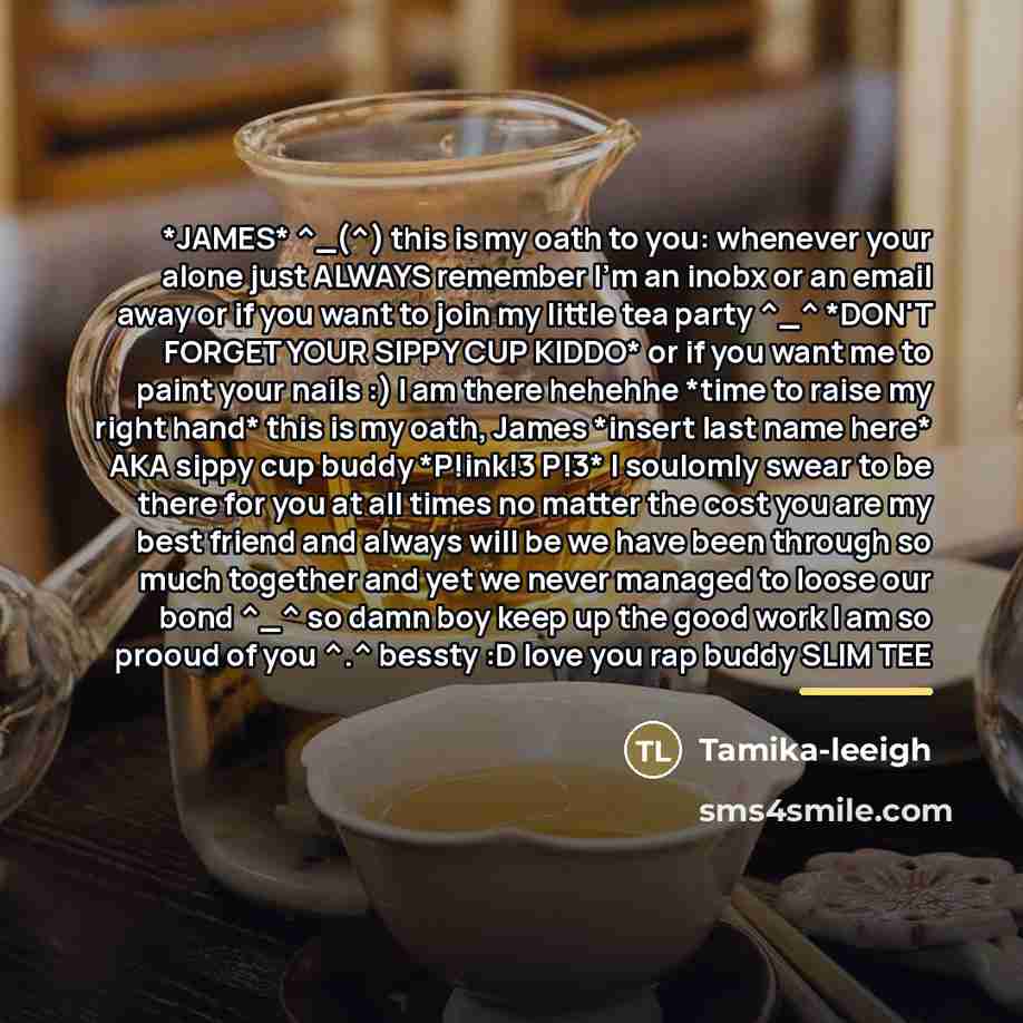 “*JAMES* ^_(^) this is my oath to you: whenever your…” quote by Tamika-leeigh