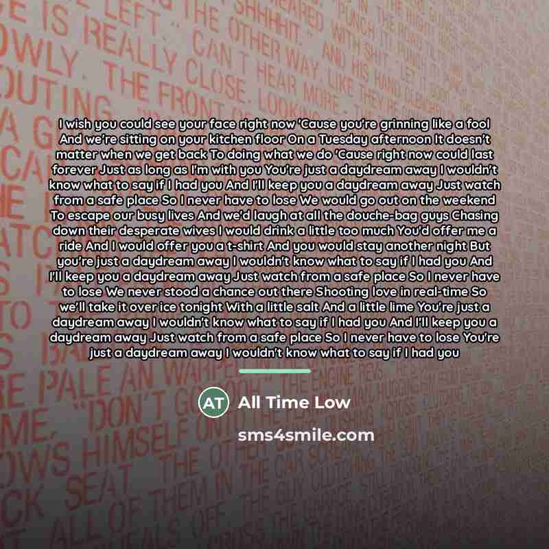 “I wish you could see your face right now 'Cause…” quote by All Time Low