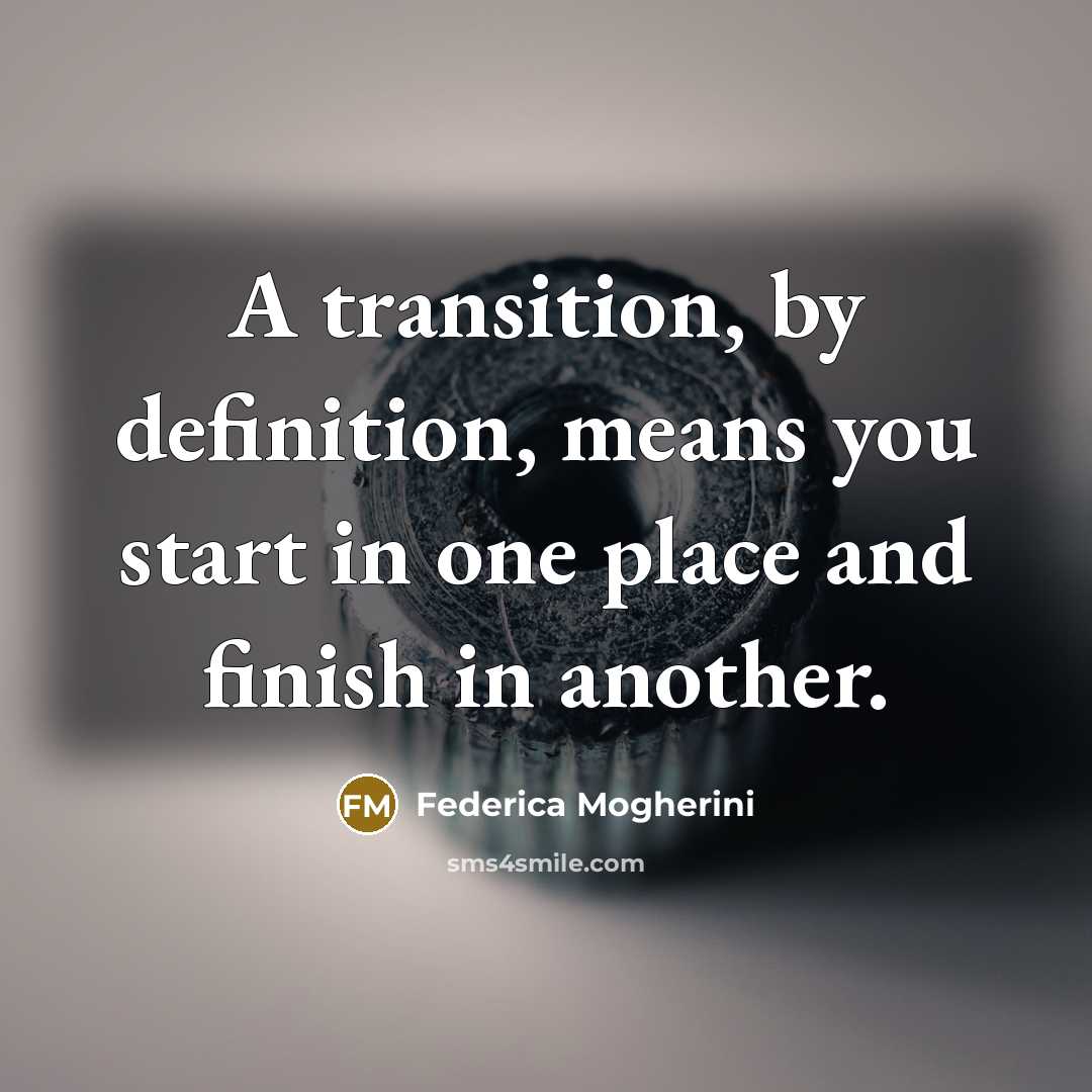 “A transition, by definition, means you start in one place…” quote by Federica Mogherini