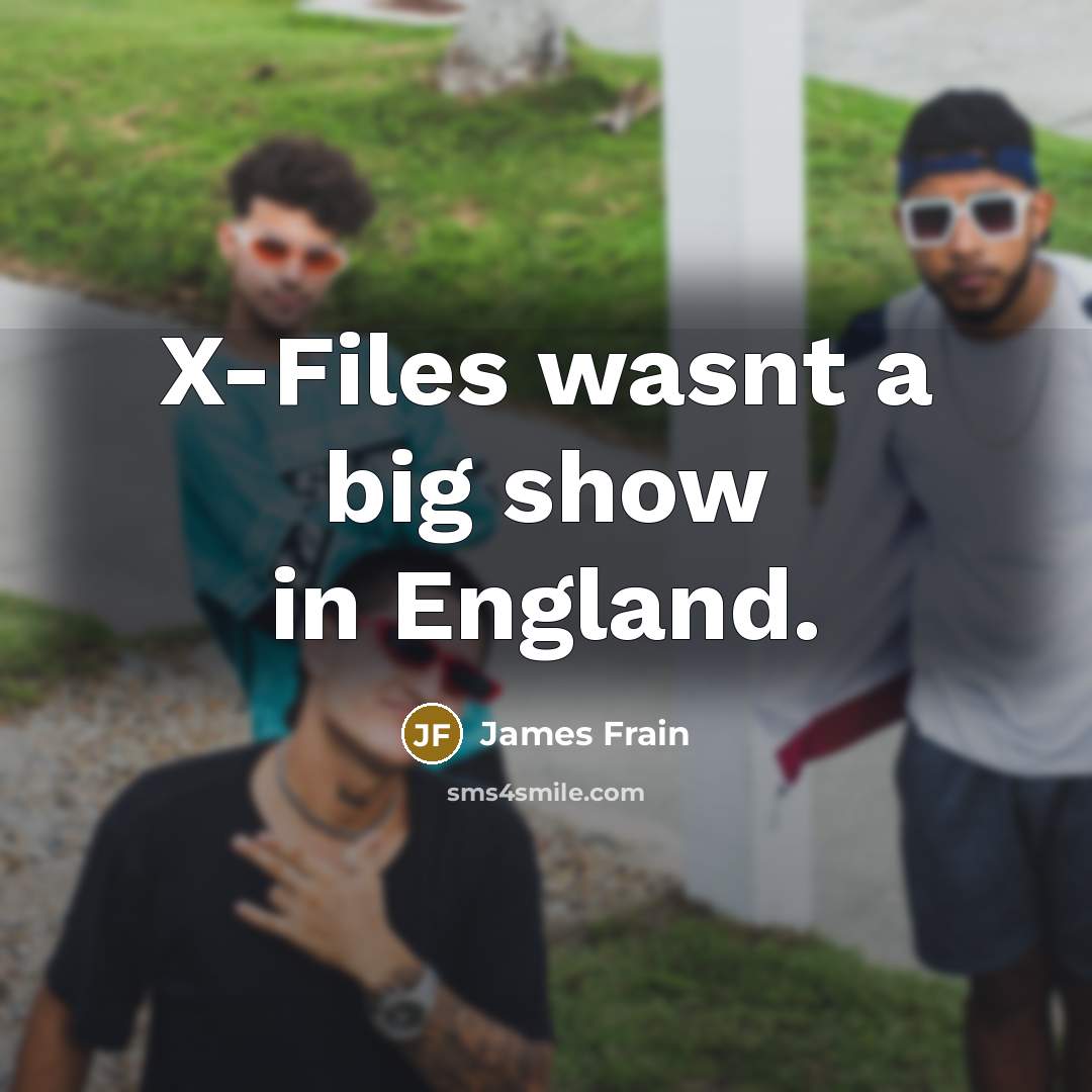 “X-Files wasnt a big show in England.…” quote by James Frain