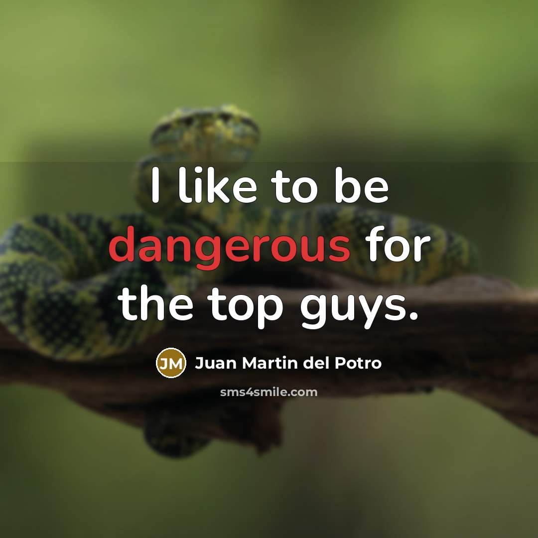 “I like to be dangerous for the top guys.…” quote by Juan Martin del Potro