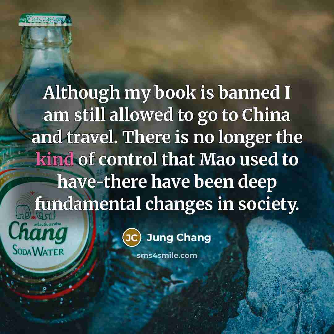 “Although my book is banned I am still allowed to…” quote by Jung Chang