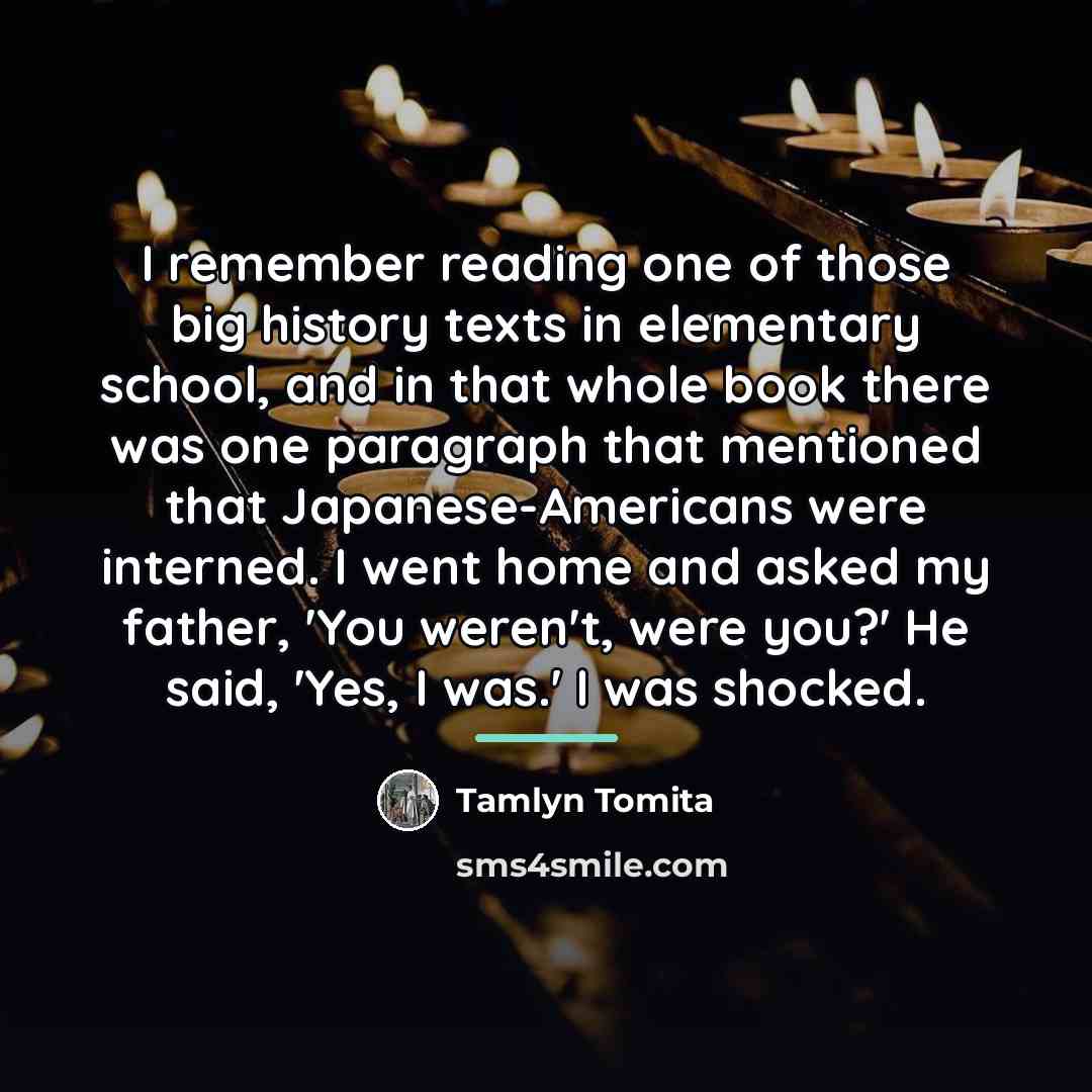 “I remember reading one of those big history texts in…” quote by Tamlyn Tomita