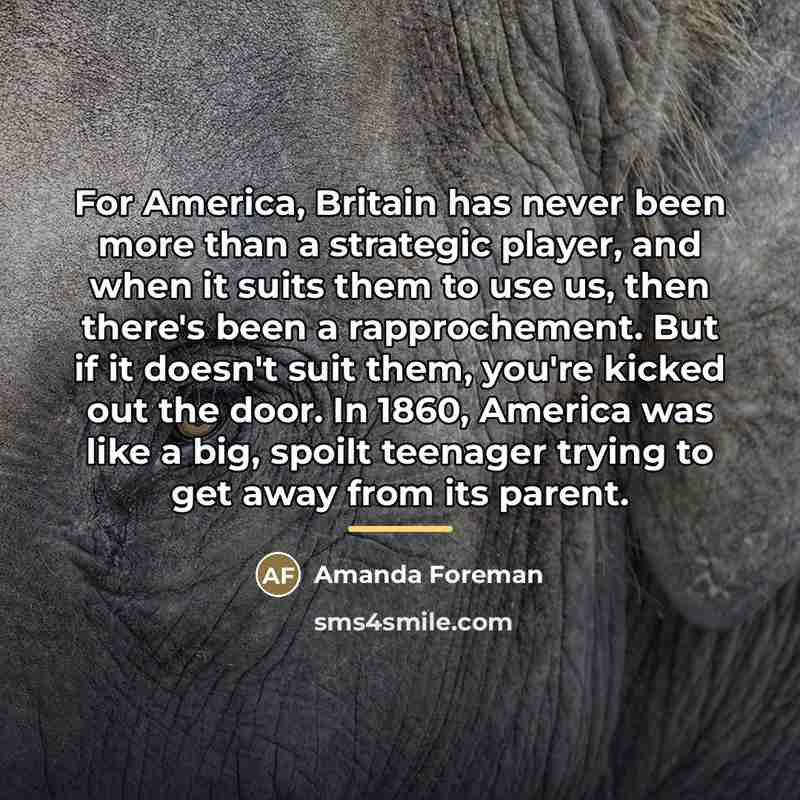 “For America, Britain has never been more than a strategic…” quote by Amanda Foreman