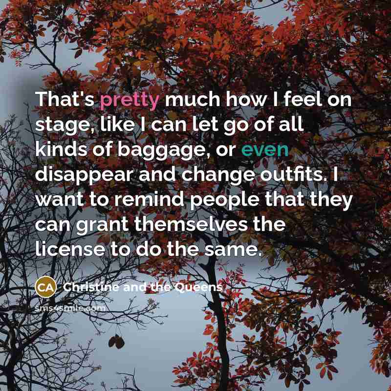“That's pretty much how I feel on stage, like I…” quote by Christine and the Queens