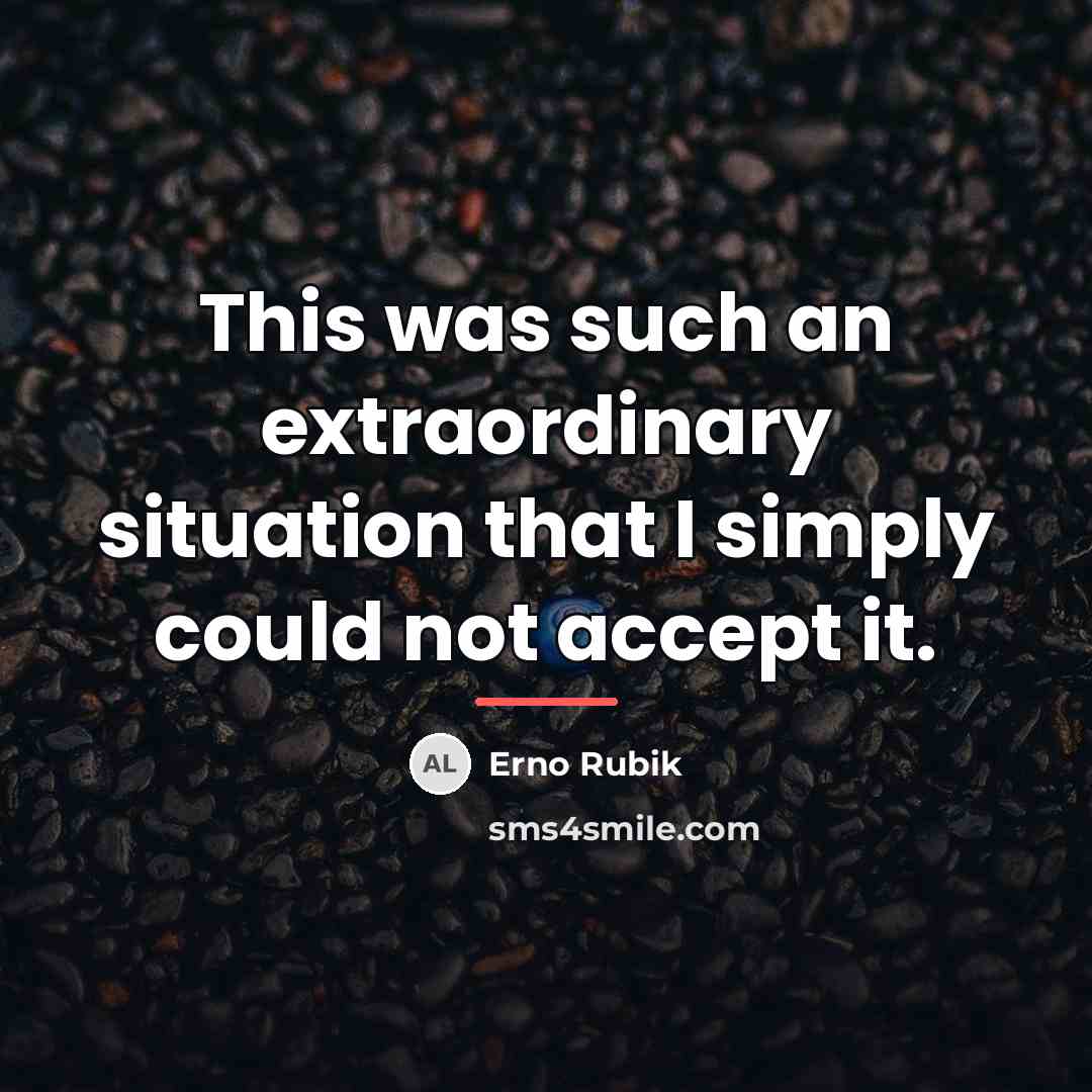 “This was such an extraordinary situation that I simply could…” quote by Erno Rubik