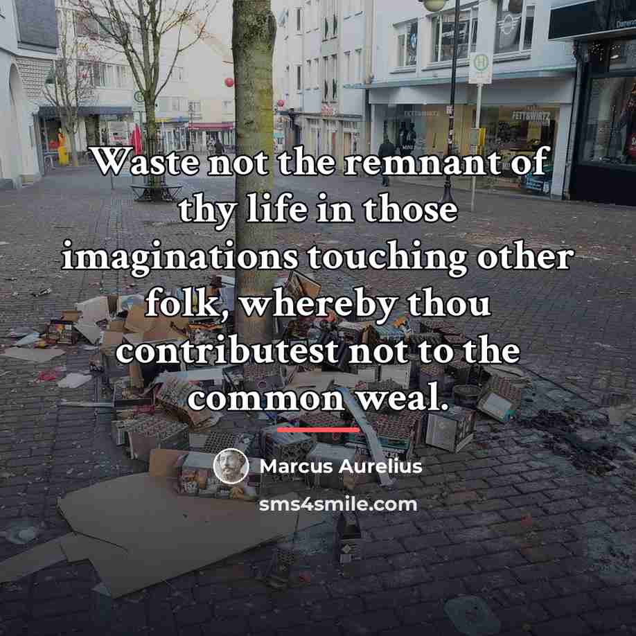 “Waste not the remnant of thy life in those imaginations…” quote by Marcus Aurelius