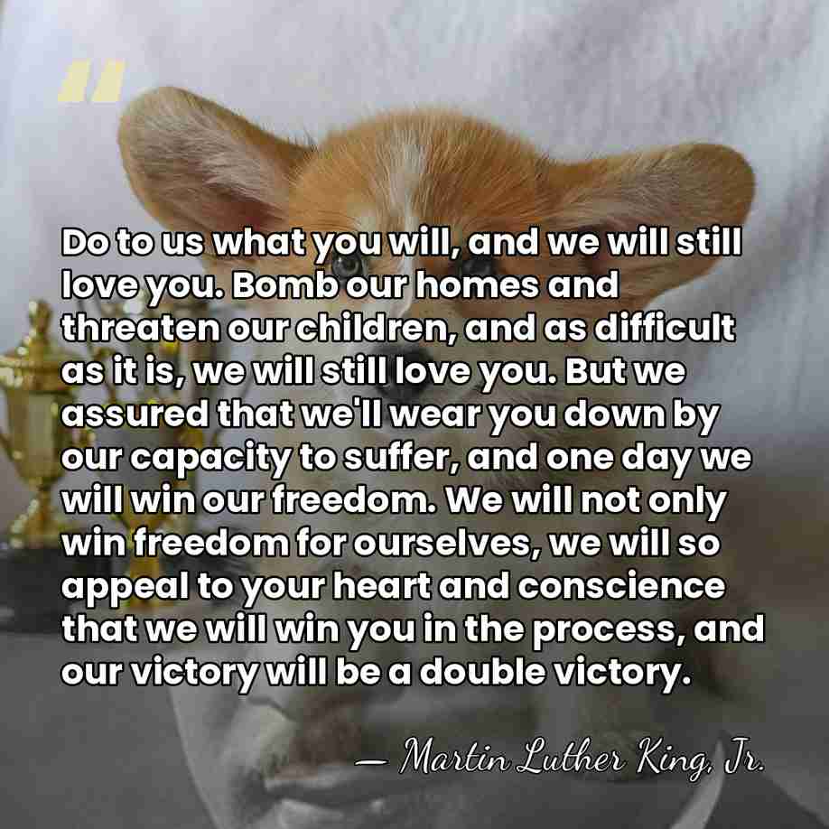 Do to us what you will, and we will still love you.&hellip; - Martin Luther King, Jr.