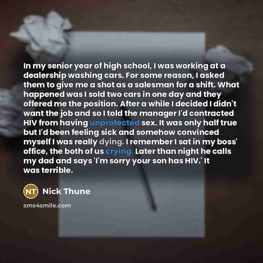 “In my senior year of high school, I was working…” quote by Nick Thune