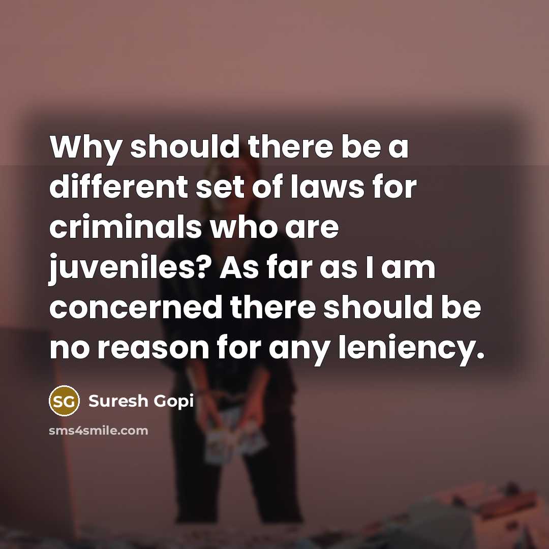 “Why should there be a different set of laws for…” quote by Suresh Gopi