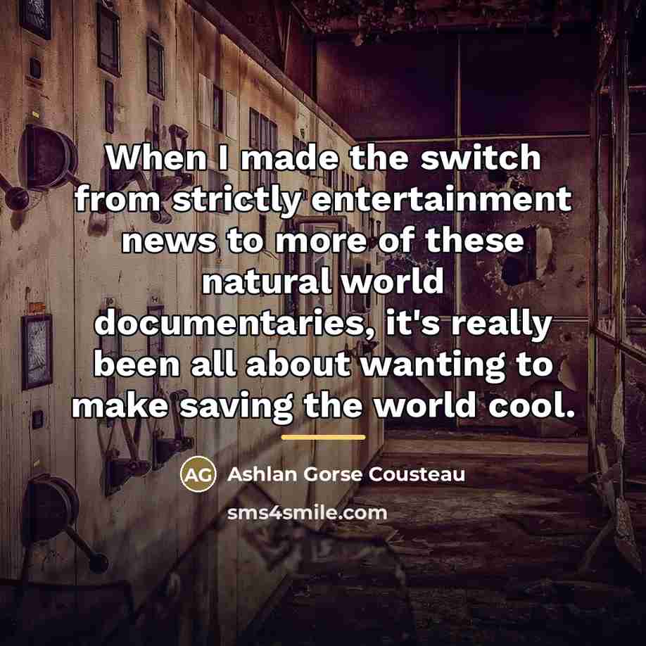 “When I made the switch from strictly entertainment news to…” quote by Ashlan Gorse Cousteau