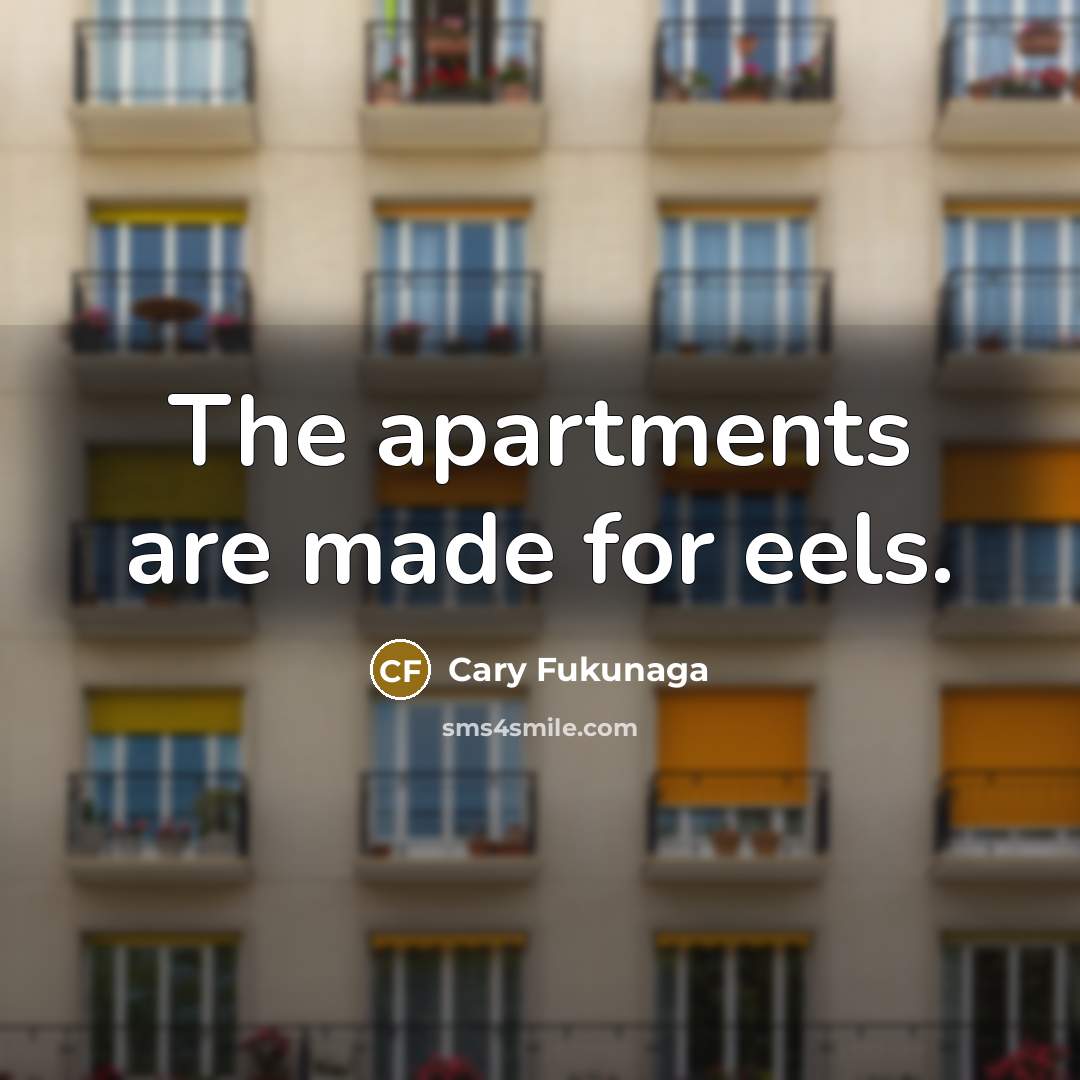 “The apartments are made for eels.…” quote by Cary Fukunaga