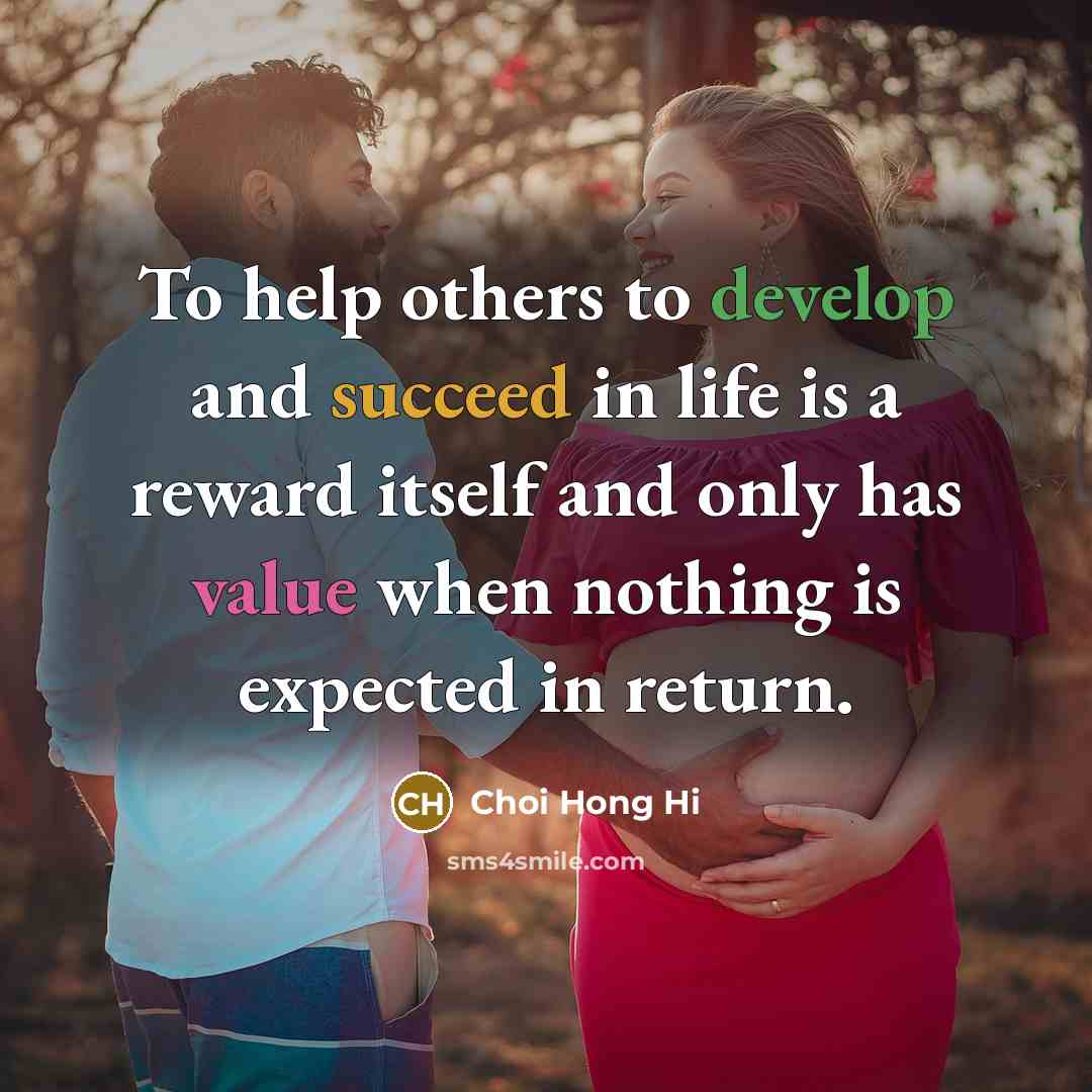 “To help others to develop and succeed in life is…” quote by Choi Hong Hi