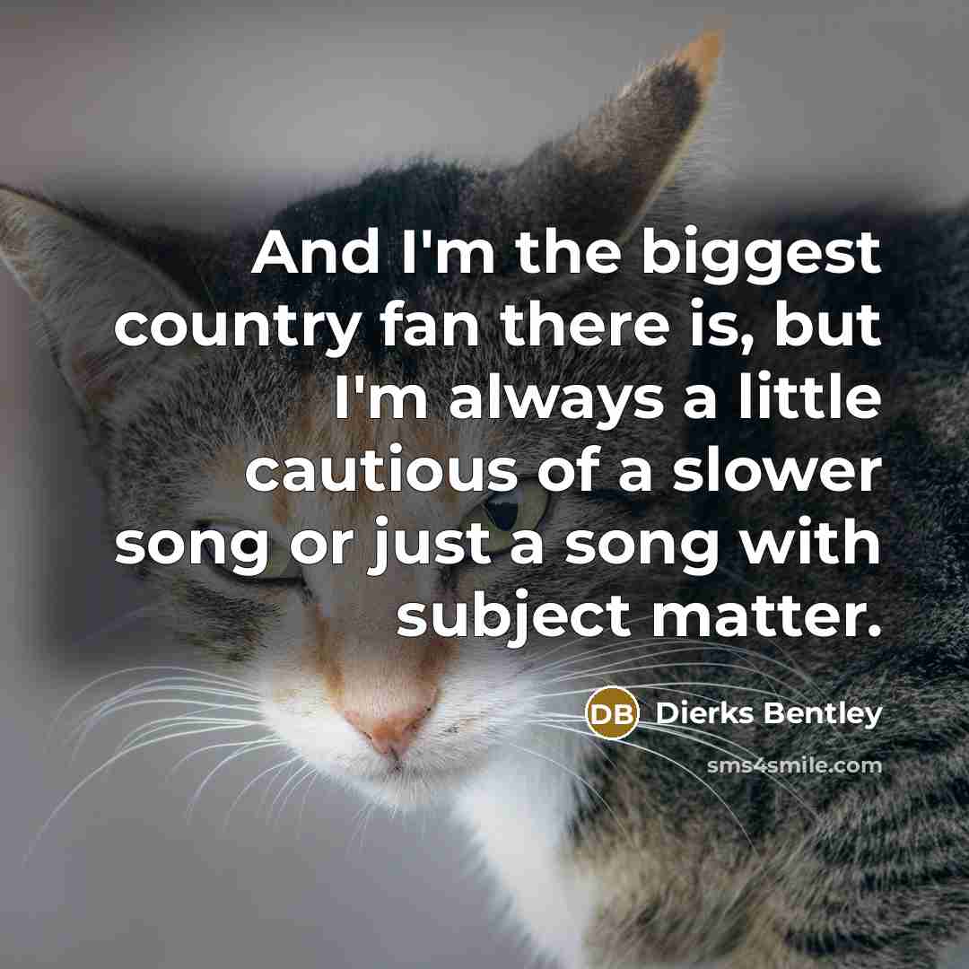 “And I'm the biggest country fan there is, but I'm…” quote by Dierks Bentley