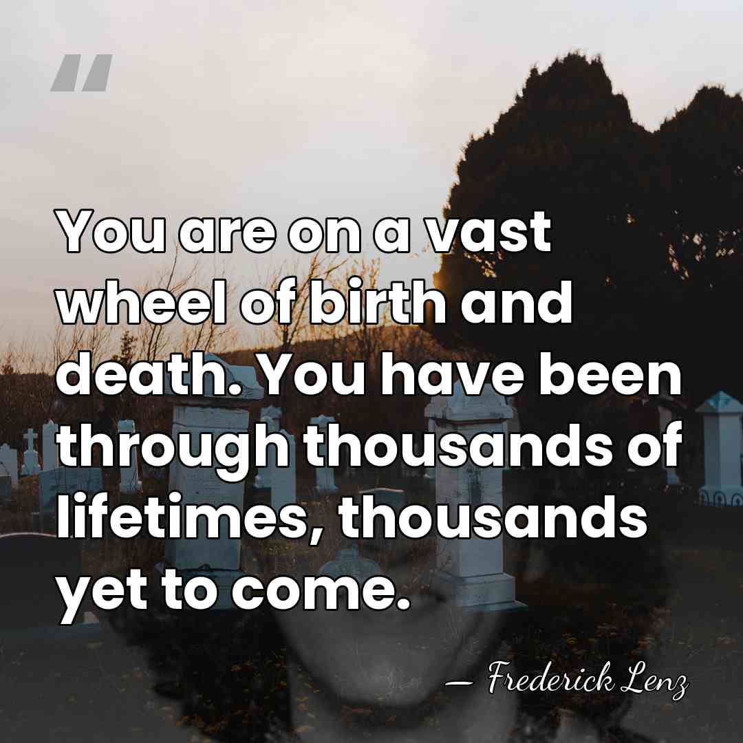 You are on a vast wheel of birth and death. You have&hellip; - Frederick Lenz