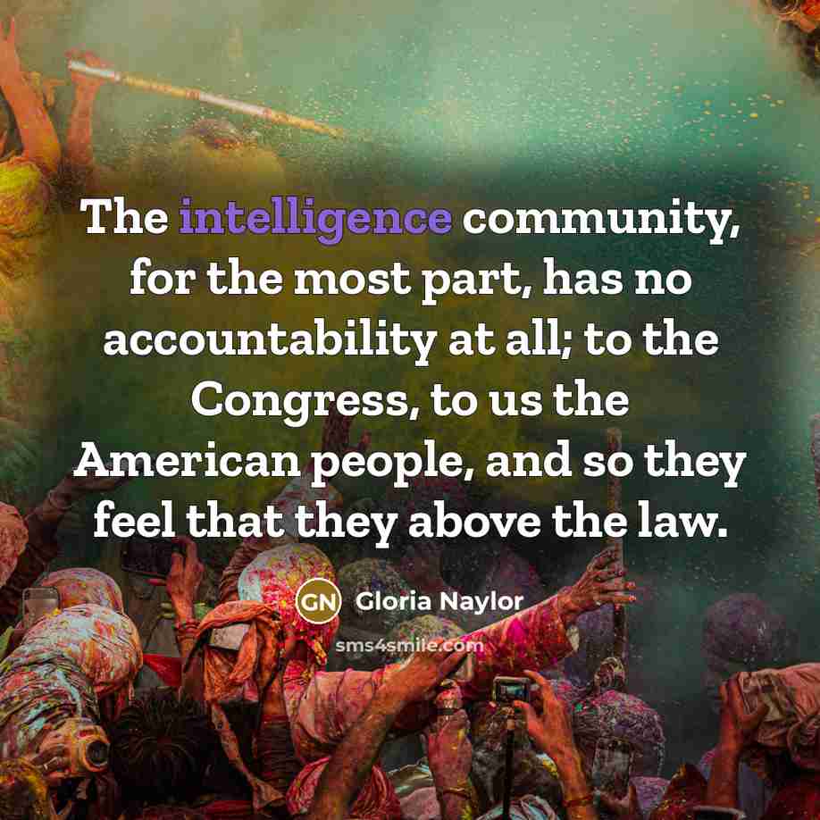 “The intelligence community, for the most part, has no accountability…” quote by Gloria Naylor