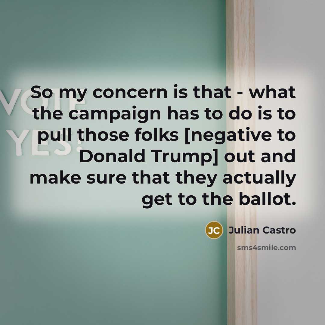 “So my concern is that - what the campaign has…” quote by Julian Castro
