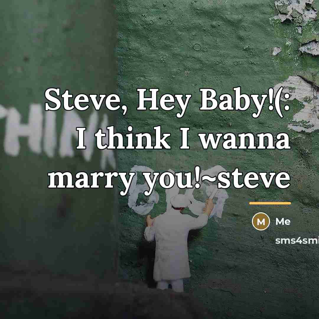 “Steve, Hey Baby!(: I think I wanna marry you!~steve…” quote by Me