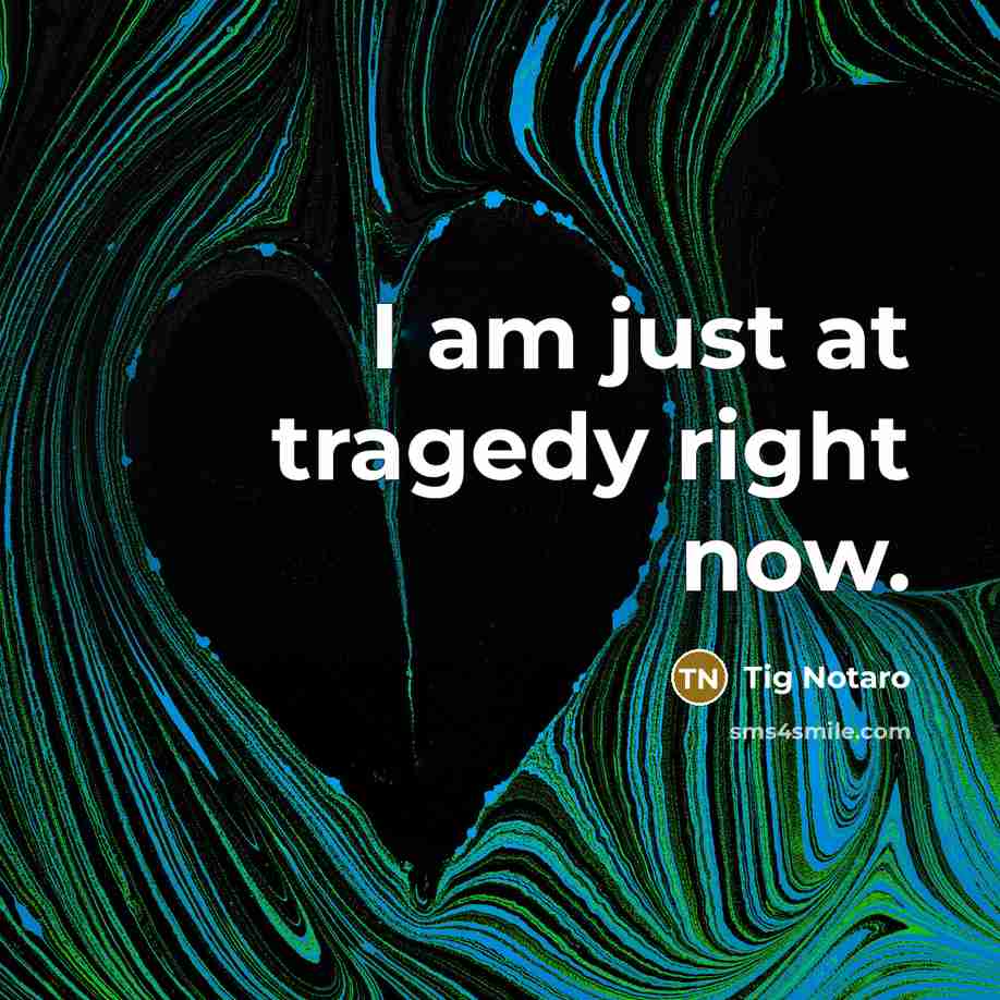 “I am just at tragedy right now.…” quote by Tig Notaro