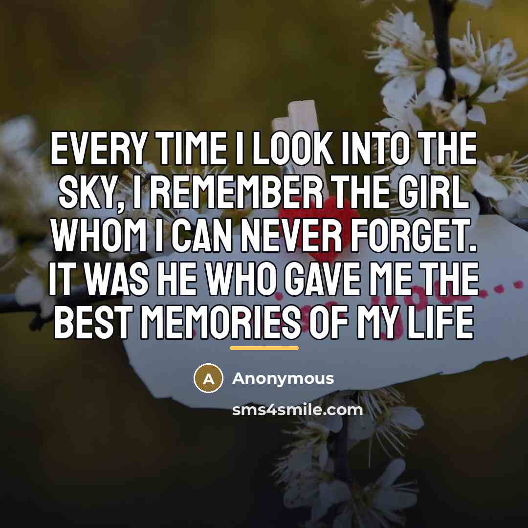 “Every time I look into the sky, I remember the…” quote by Anonymous