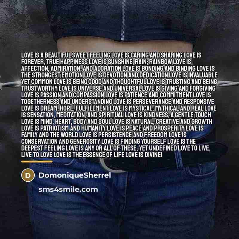 “Love is a Beautiful Sweet Feeling Love is Caring and…” quote by DomoniqueSherrel
