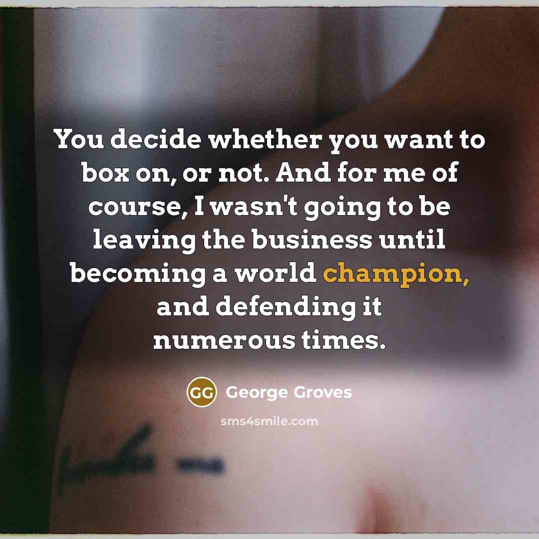 “You decide whether you want to box on, or not.…” quote by George Groves