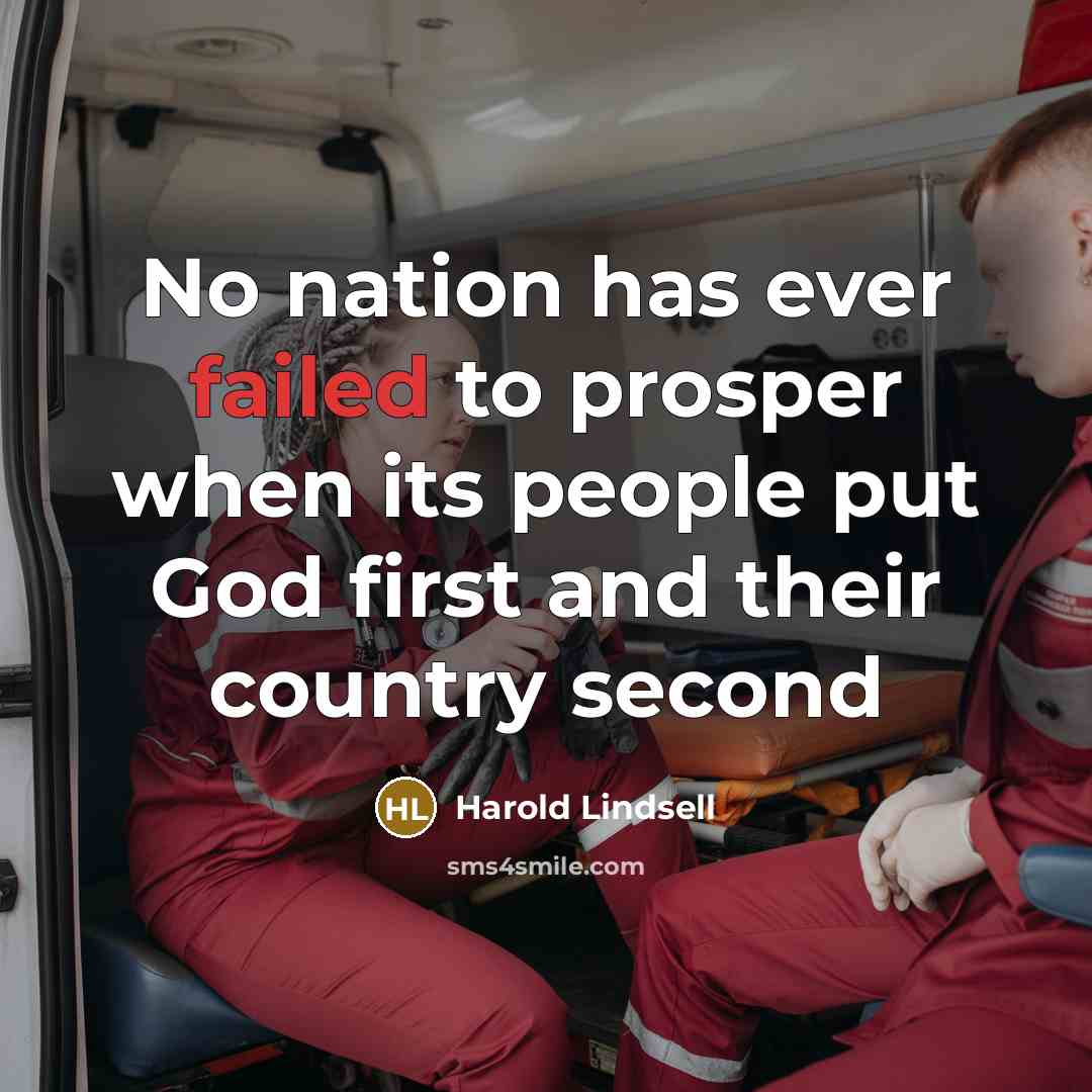 “No nation has ever failed to prosper when its people…” quote by Harold Lindsell