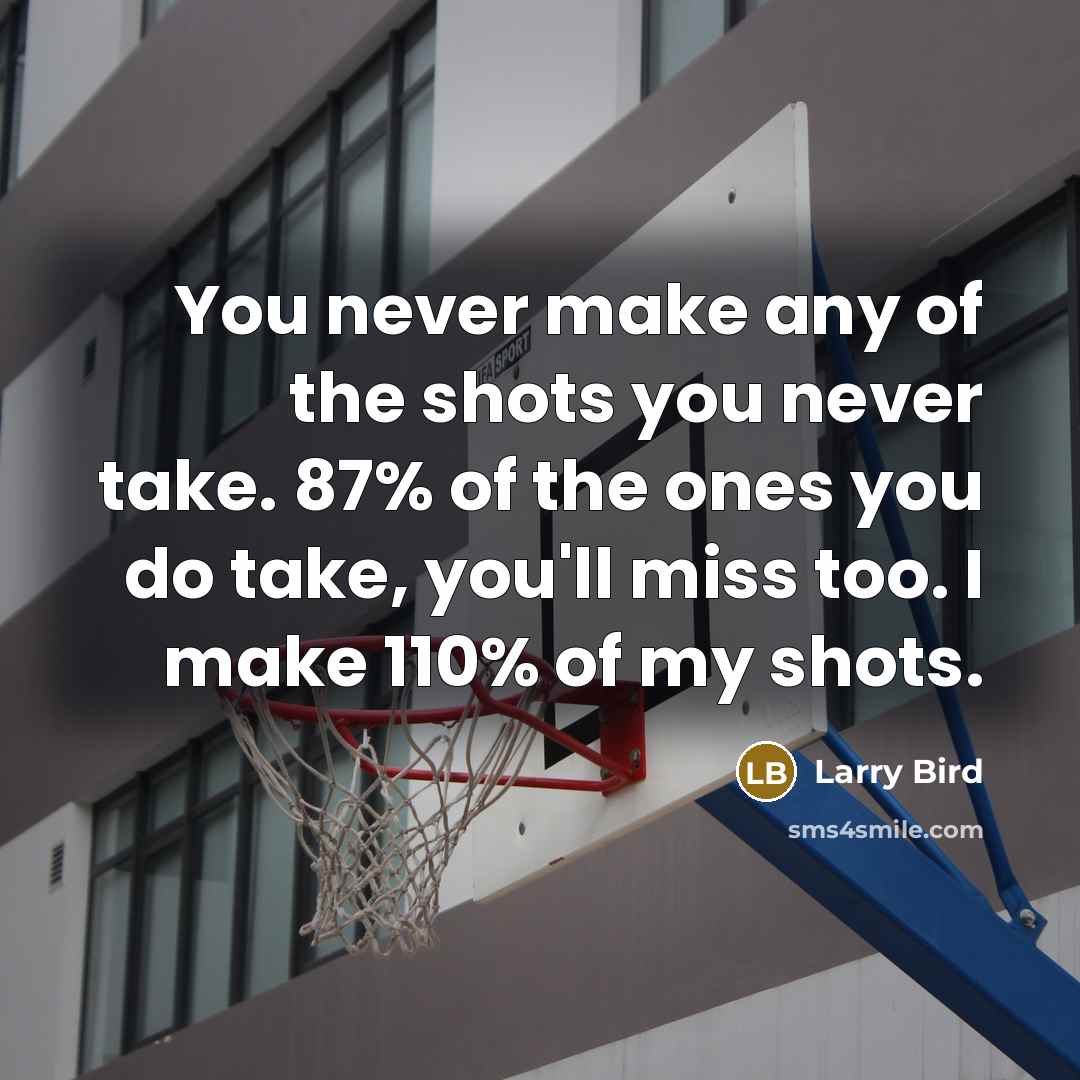 “You never make any of the shots you never take.…” quote by Larry Bird