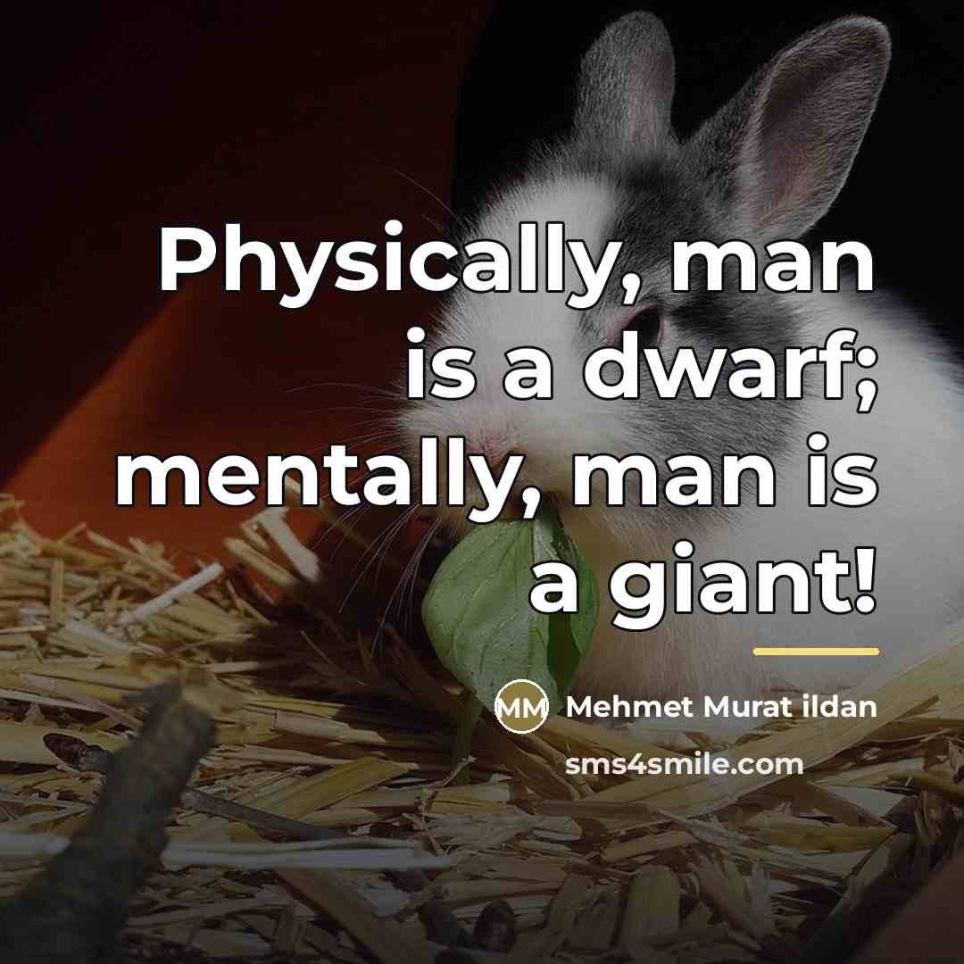 “Physically, man is a dwarf; mentally, man is a giant!…” quote by Mehmet Murat Ildan