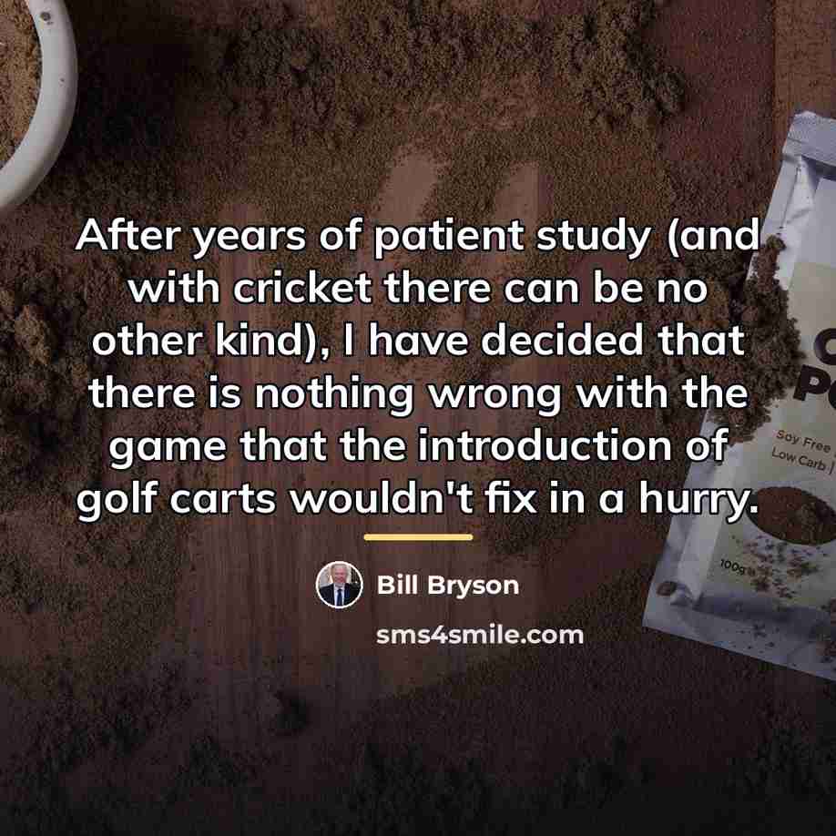“After years of patient study (and with cricket there can…” quote by Bill Bryson