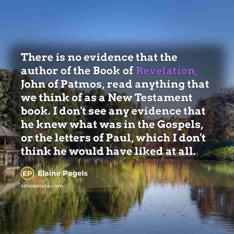 “There is no evidence that the author of the Book…” quote by Elaine Pagels