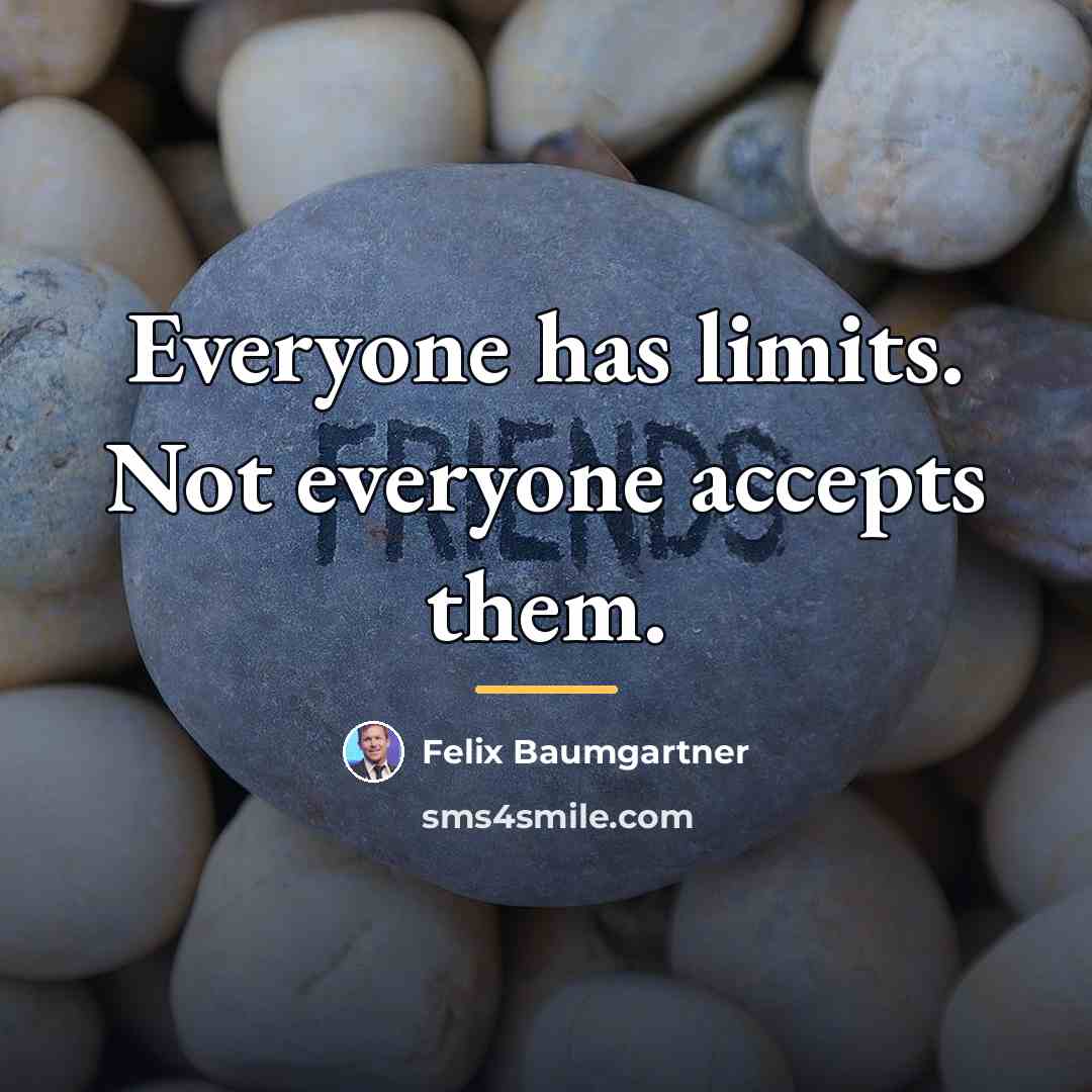 “Everyone has limits. Not everyone accepts them.…” quote by Felix Baumgartner