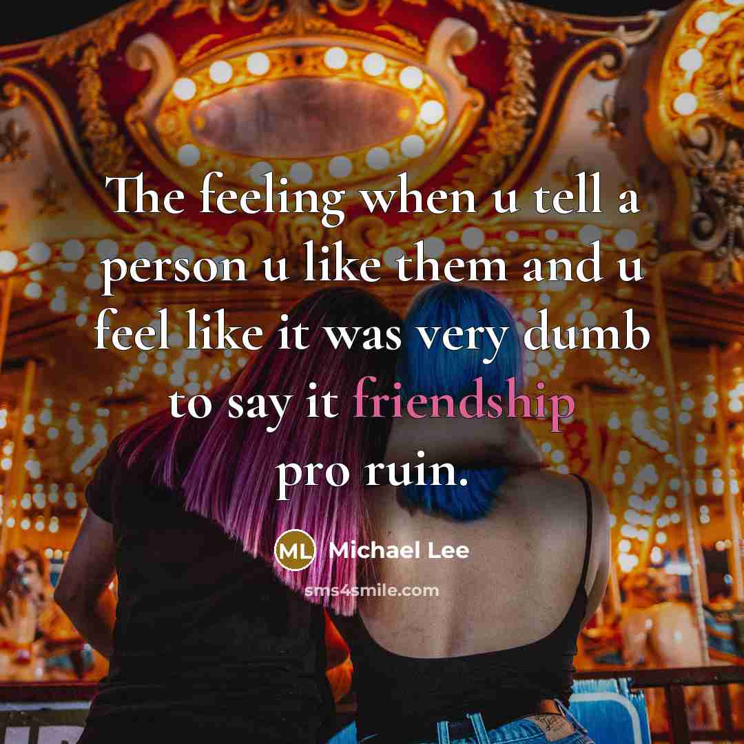 “The feeling when u tell a person u like them…” quote by Michael Lee