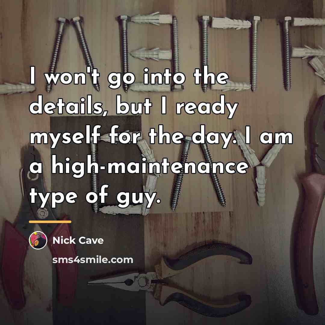“I won't go into the details, but I ready myself…” quote by Nick Cave