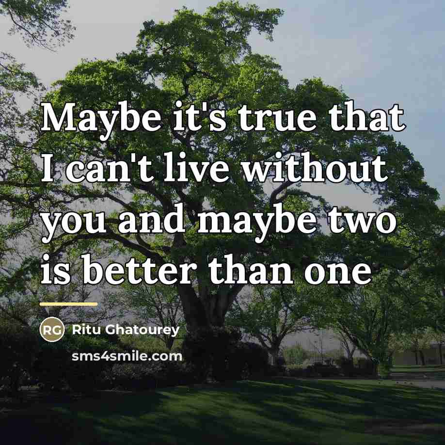 “Maybe it's true that I can't live without you and…” quote by Ritu Ghatourey