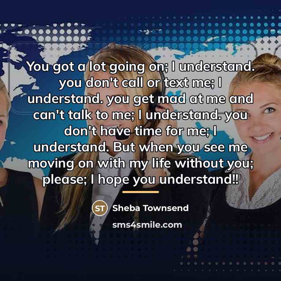 “You got a lot going on; I understand. you don't…” quote by Sheba Townsend